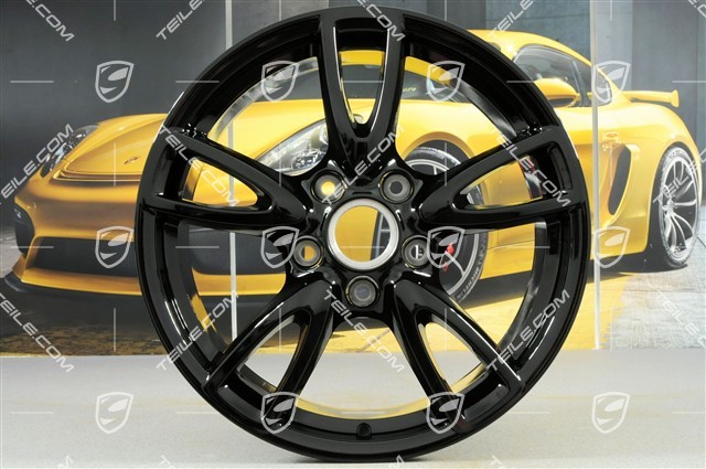 18" Felgensatz Carrera IV, 8J x 18 ET57 + 11J x 18 ET51, C4 / C4S, schwarz hochglanz