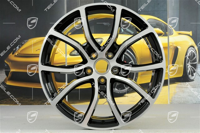 21" Felgensatz Cayenne ExclusiveDesign, 11J x 21 ET58 + 9,5J x 21 ET46, Tiefschwarz Metallic