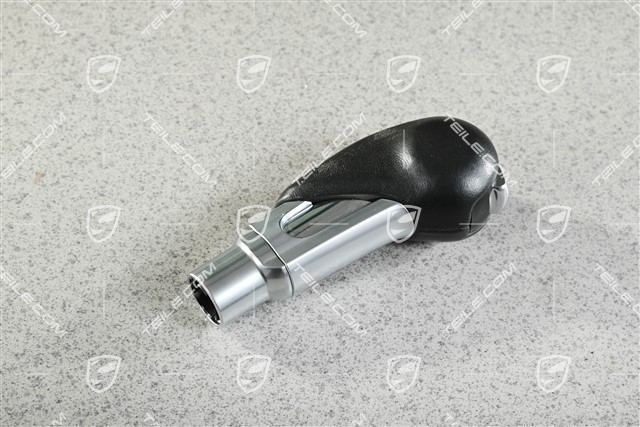 Gałka zmiany biegów, skórzana, PDK, szara / Stone Grey