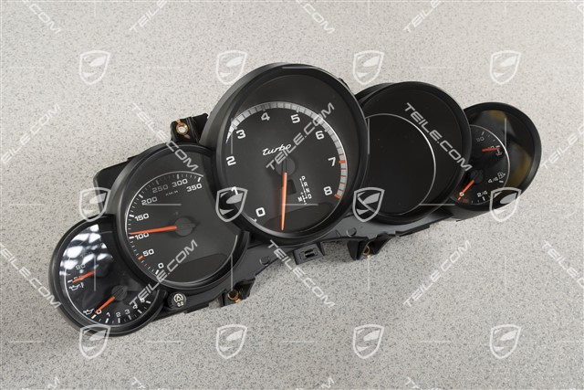 Kombiinstrument / Tacho, Schwarz gefärbte Zifferblätter, Turbo, PDK