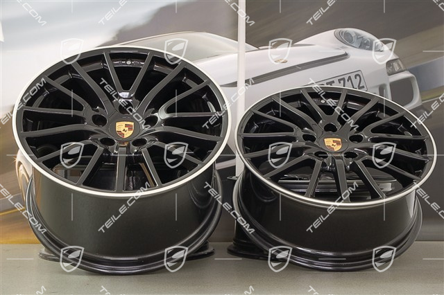 19" Komplet felg SportDesign, 8J x 19 ET57 + 11J x 19 ET51, czarno-srebrne