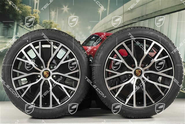 20" koła zimowe Turbo S Aero Design, komplet, felgi 9J x 20 ET54 + 11J x 20 ET60 + NOWE opony zimowe Goodyear 245/45 R20 + 285/40 R20