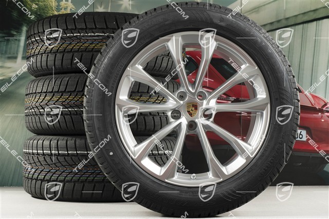 19" "Macan Design" Winterräder Satz, Felgen 8,5J x 19 ET21 + 9J x 19 ET21 + NEUE Dunlop SP Winter Sport 4D Winterreifen 235/55 R19 + 255/50 R19, mit RDK-Sensoren