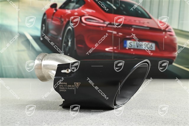Endrohr auspuffanlage, schwarz, außen, GTS, R