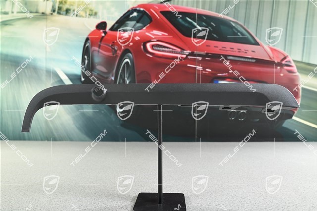 Cover trim for front bumper retaining frame / grille, Black, R