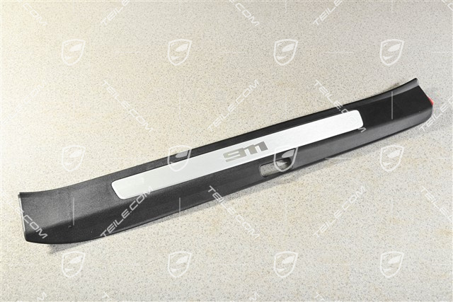 Listwa ozdobna progu wewnętrznego, Czarna / Szczotkowane aluminium, Carrera S, L