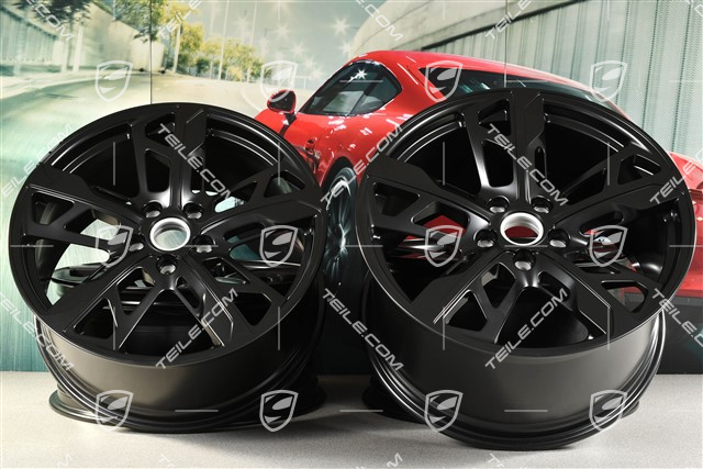 21" Wheel rim set Cross Turismo Design, 9,5J x 21 ET60 + 11,5J x 21 ET66, in black satin-mat