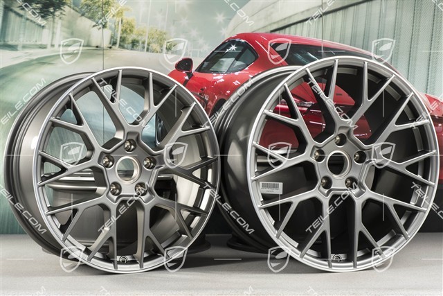 20+21-inch RS Spyder rims set, 8,5J x20 ET50 + 11,5J x 21 ET79, Platinum satin matt
