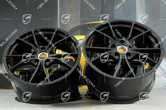 20-inch wheel rim set Carrera S IV, 8,5J x 20 ET49 + 11J x 20 ET78, for winter wheels, C2/C2S, black high gloss