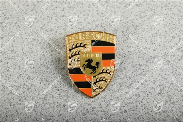 Porsche Deckelwappen, Orange (Classic Version)