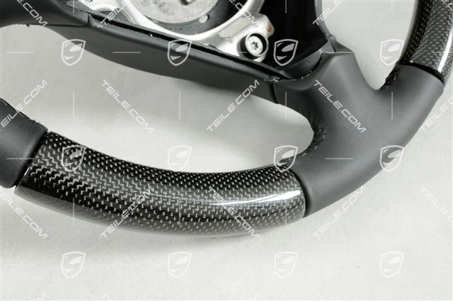 3-spoke steering wheel, carbon, black leather