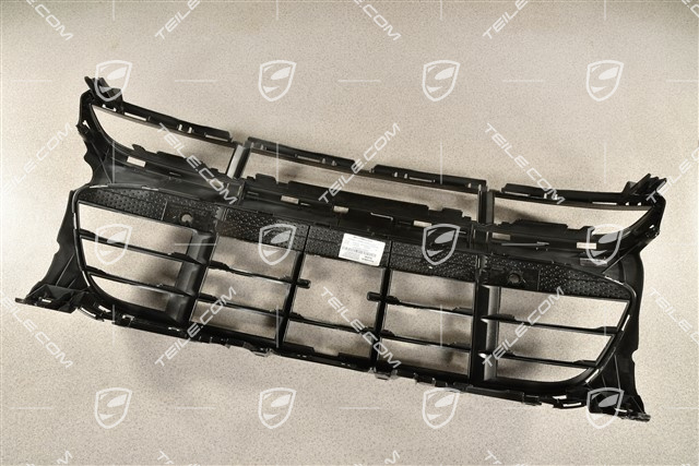 Turbo, Front bumper, centre ventilation grille with ACC and Park Assist, Glossy Black