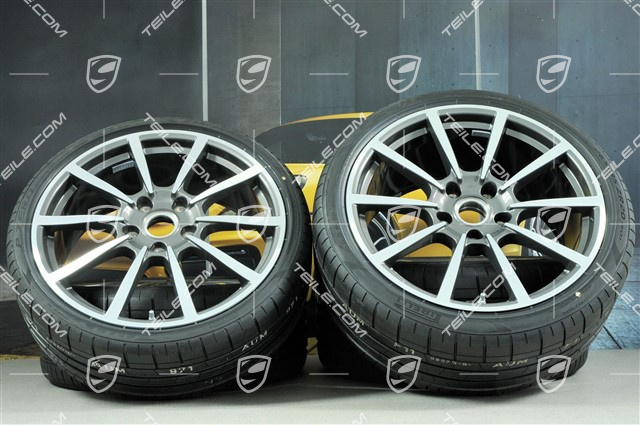 20" Carrera Classic Sommerräder Satz, Felgen 8J x 20 ET57 + 10J x 20 ET45 + NEUE Pirelli Sommerreifen 235/35 ZR20 + 265/35 ZR20, mit RDK-Sensoren