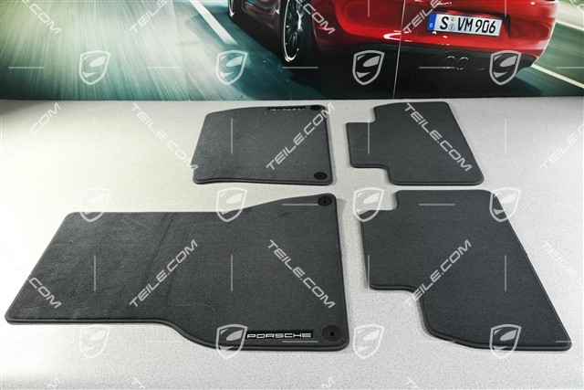 Fussmatte, Velours, Satz 4-Teilig, Schwarz, RHD