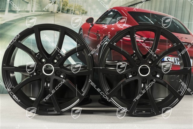21" Felgensatz Cayenne Exclusive Design, 11J x 21 ET49 + 9,5J x 21 ET46, für den Cayenne Coupé, schwarz seidenmatt