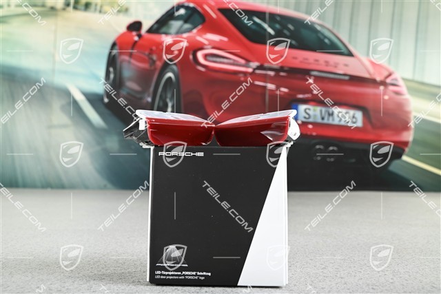 Projektor LED, Napis "Porsche", Zestaw