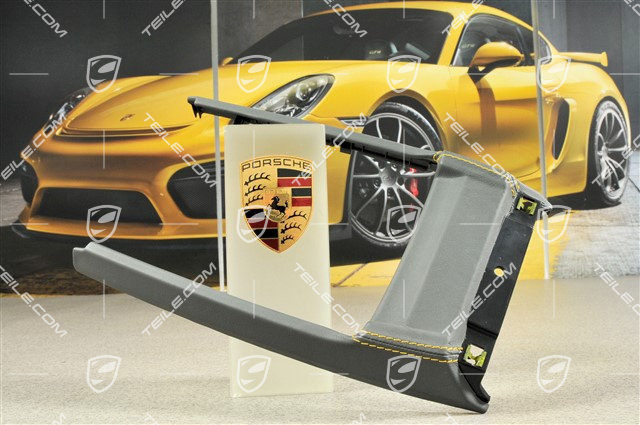 Osłona dźwign zmianyi biegów,Skóra, kamienna popiel / z żółtą nicią Speed Yellow