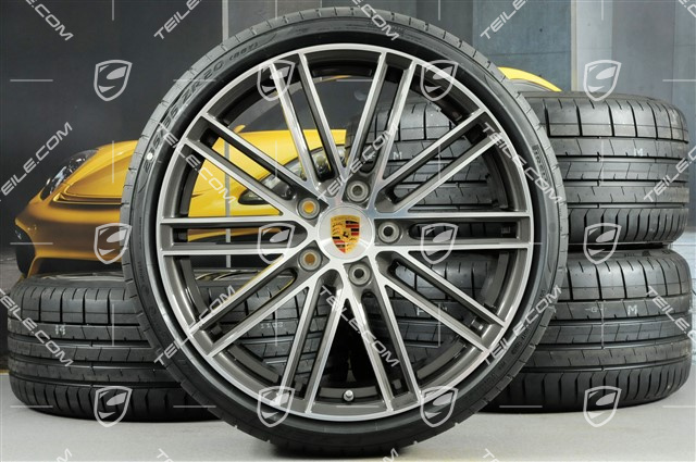 20" Turbo IV koła letnie komplet, felgi 8,5J x 20 ET57 + 10,5J x 20 ET47 + opony letnie 235/35 ZR20 + 265/35 ZR20, z czujnikami ciśnienia