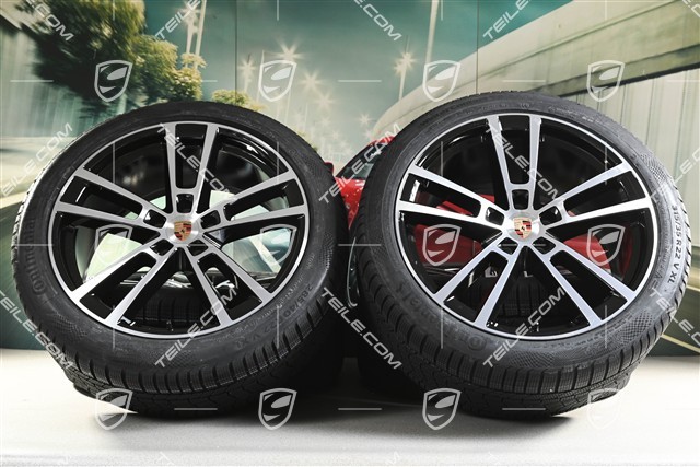 22" Winterräder Sport Design, Felgen 10J x 22 ET48 +11,5J x 22 ET52 + NEUE Continental Winterreifen 285/40 R22 + 315/35 R22, in Schwarz Hochglanz