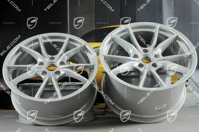 20" Komplet felg Carrera S IV, 8,5J x 20 ET49 + 11J x 20 ET56, do kół zimowych, C4/C4S/GTS, brylantowy chrom Brilliantchromlack