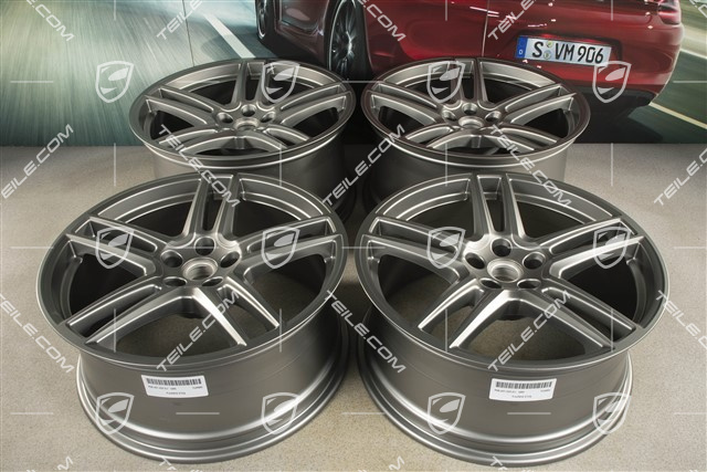 20" Felgensatz "Macan Turbo", 9J x 20 ET26 + 10J x 20 ET19, CMS, platinum seidenmatt