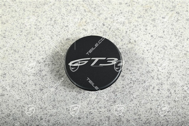 Central lock Hub cap, logo GT3, Black matte