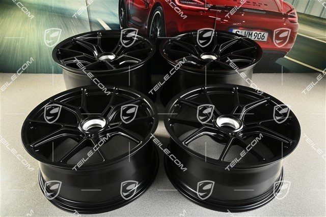 20"+21" GT3 Felgen Satz, 9,5J x 20 ET46 + 12J x 21 ET45, schwarz seidenmatt