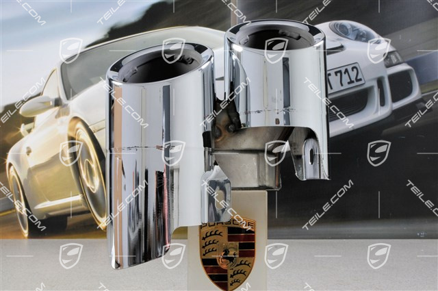 Sportowe / podwójne końcówki rur, V6 / Diesel (bez sportowego układu wydechowego), srebrne, komplet (L+R)
