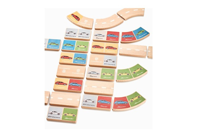 Domino Porsche, zestaw drewnianych 28 kostek domina