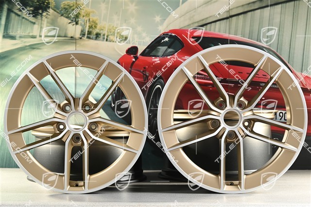 20"+21" Carrera Exclusive Design wheel rim set, rims 8.5J x 20 ET50 + 11.5J x 21 ET79, Neodyme