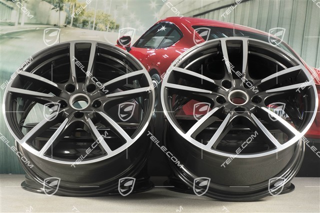 20-inch Cayenne Sport wheel rim set, 10,5J x 20 ET55 + 9J x 20 ET50, Titanium