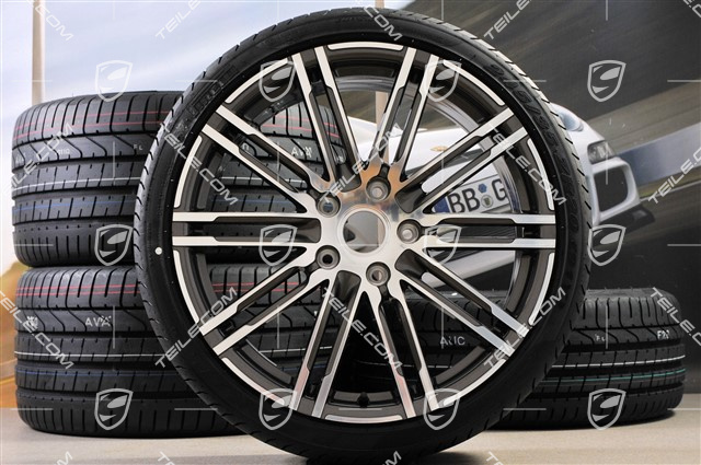 20" Turbo III Sommerräder Satz, Felgen 8,5J x 20 ET51 + 11J x 20 ET70 + NEUE Pirelli Sommerreifen 245/35 ZR20 + 295/30 ZR20, ohne RDK-Sensoren
