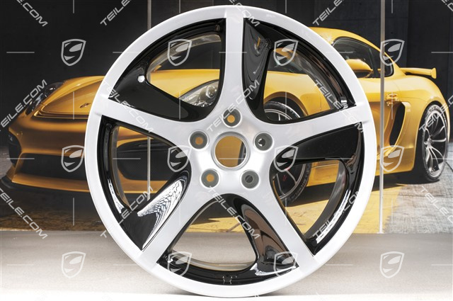 20" Felgensatz Cayenne SportTechno, vo. 9" + hi. 10", silber + schwarz hochglanz