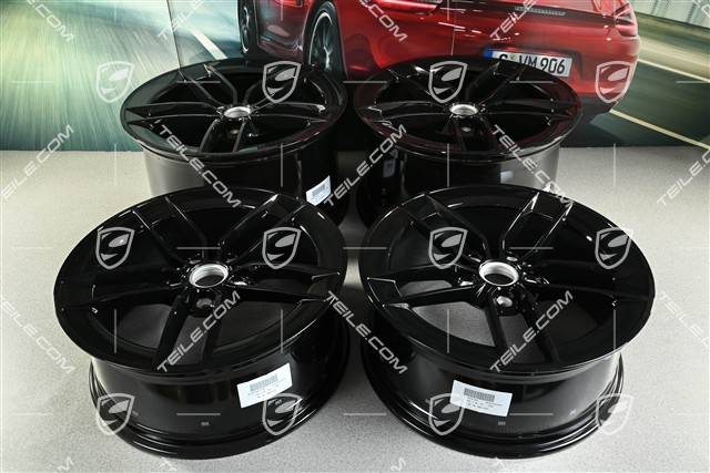 20"+21" Carrera Exclusive Design Felgensatz, Felgen 8,5J x 20 ET50 + 11,5J x 21 ET79, schwarz hochglanz