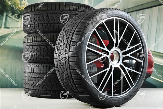 21-inch Panamera Turbo S Winter wheel set, central lock, wheel rims 9,5J x 21 ET71 + 10,5J x 21 ET71 + NEW Continental Winter Contact TS860 S winter tyres 275/35 R21 + 315/30 R21, black high gloss