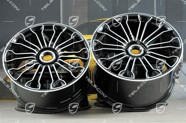 21"+20" 918 SPYDER Felgensatz, Zentralverschluss, 12,5J x 21 ET57 + 9,5J x 20 ET57, czarny wysoki połysk