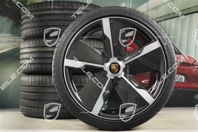 21" Exclusive Design Sommerräder Satz, Felgen 9,5J x 21 ET60 + 11,5J x 21 ET66 + Goodyear Sommerreifen 265/35 R21 + 305/30 R21, mit Carbon Aeroblades