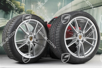 19-/20-inch Carrera winter wheel set, wheel rims 8,5J x 19 ET52 + 11J x 20 ET66 + Continental winter tyres 235/40 R19 + 295/35 R20, with TPMS