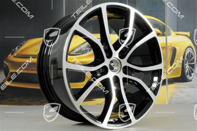 21" Felgensatz Cayenne Exclusive Design, 11J x 21 ET58 + 9,5J x 21 ET46, schwarz hochglanz