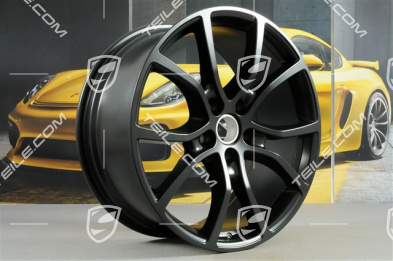21" Felgensatz Cayenne Exclusive Design, 11J x 21 ET58 + 9,5J x 21 ET46, Schwarz-Seidenmatt