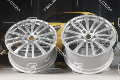 20-inch wheel rim set Panamera Design, 9,5J x 20 ET71 + 11,5J x 20 ET68, Brilliant chrome