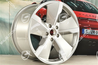 21-inch wheel rim Taycan Exclusive Design, 11,5J x 21 ET66, Platinum Silver, rear, L