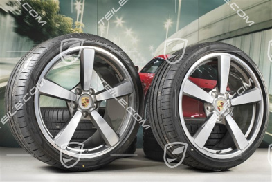 20+21-inch summer Carrera Exclusive Design wheel set, rims 8,5J x 20 ET53 + 11,5J x 21 ET67 + Goodyear summer tyres 245/35 R20 + 305/30 R21, with TPM