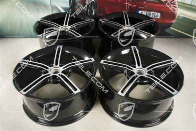 21" Wheel rim set Mission E Design, 9,5J x 21 ET60 + 11,5J x 21 ET66, black high gloss