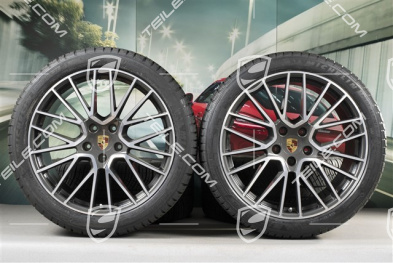 21" koła zimowe Cayenne COUPÉ RS Spyder, komplet, felgi 9,5J x 21 ET46 + 11,0J x 21 ET49 + opony zimowe Michelin Pilot Alpin 5 275/40 R21 + 305/35 R21, z czujnikami ciśnienia