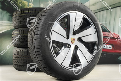 19" koła zimowe Taycan S, komplet, felgi 8J x 19 ET50 + 10J x 19 ET47, opony zimowe Continental 225/55 R19 + 275/45 R19