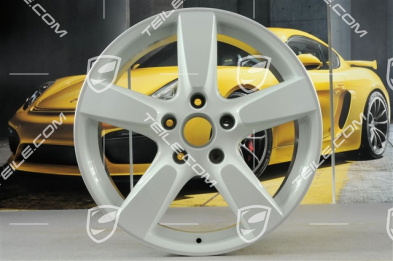 19-inch Cayman S wheel set, 8J x 19 x ET 57 + 9,5J x 19 x ET 45, rims spokes in white