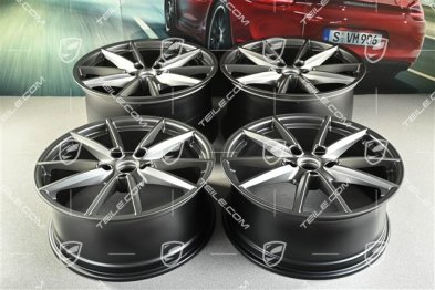 20+21" Komplet felg Carrera S, felgi: przednie 8,5J x 20 ET53 + tylne 11,5J x 21 ET67, platinum satynowy mat