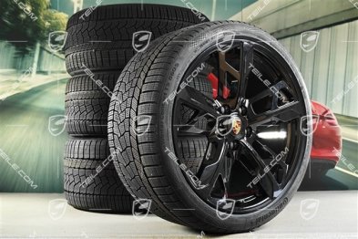 21" koła zimowe Cross Turismo Design, komplet, felgi 9,5J x 21 ET60 + 11,5J x 21 ET66 + opony zimowe Continental 265/35 R21 + 305/30 R21, czarny wysoki połysk