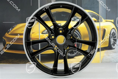 21-inch Cayenne Sport / GTS wheel, 10J x 21 ET50, wheel star in black high gloss / rant in silver